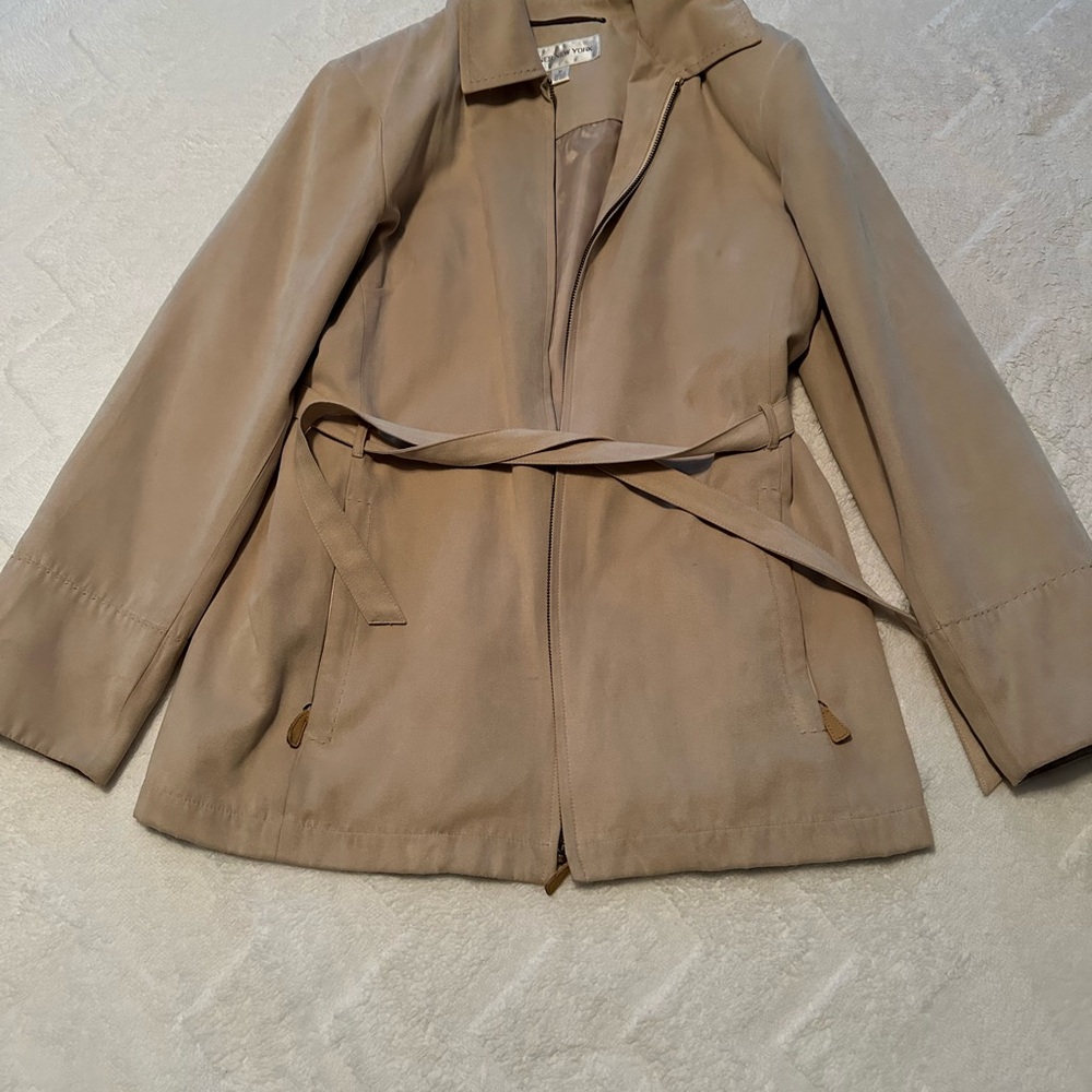 Jones New York Suede Tan Trench Coat